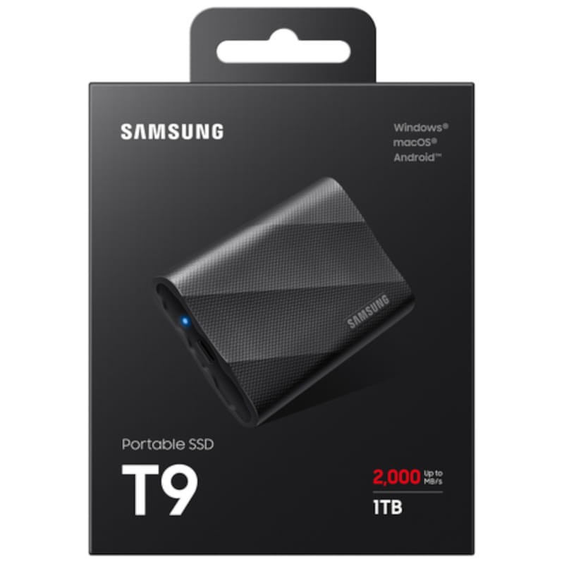Disco SSD Externo Samsung T9  1TB USB 3.2 Gen 2x2 Preto