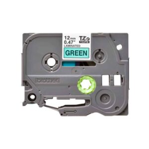 Fita Original Brother TZe731 Laminada  Texto Preto em Fundo Verde  12mm x 8 metros