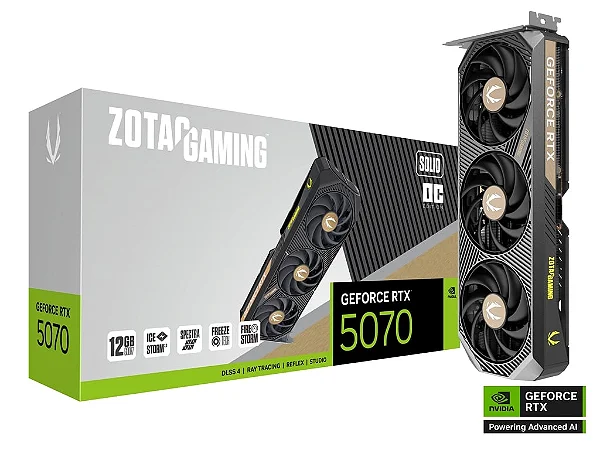 Placa Gráfica Zotac RTX 5070 Solid OC 12GB