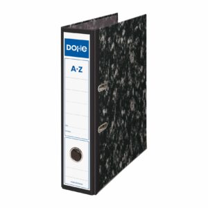 Capa de Arquivo Formato A4 Cantos de Metal Preto Mármore
