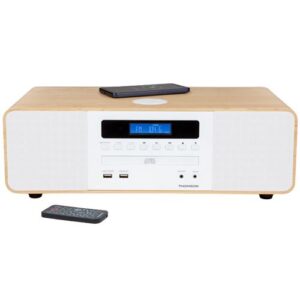 Micro Aparelhagem Thomson MIC201IBT CD/Radio/USB Bluetooth 50W Color Madeira e Branco