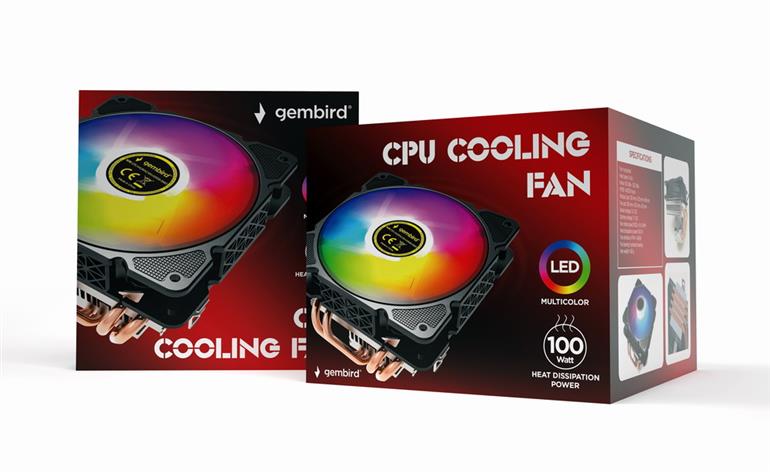 Dissipador de refrigeração da CPU 12 cm 100 W LED multicolorido 4 pinos - Image 6