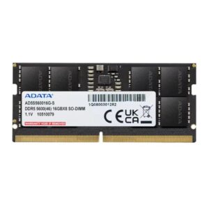 Memória RAM ADATA 16GB DDR5 5600MHz SO-DIMM AD5S560016G-S