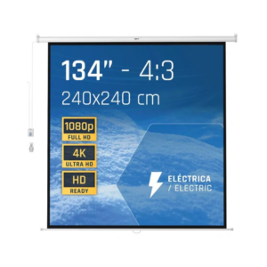 Tela de projeção elétrica  Iggual 4:3 134" 240x240 cm