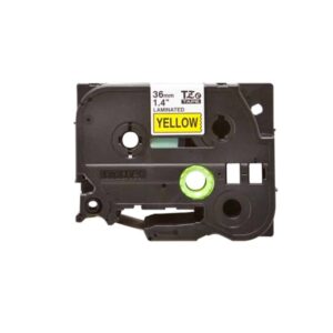 Fita Original Brother TZe661  Laminada Texto Preto em Fundo Amarelo  36mm x 8 metros