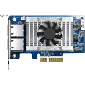 Adaptador de Rede QNAP QXG-10G2T  PCIe 3.0 x4 baixo perfil  100M/1G/2.5G/5G/10 Gigabit Ethernet x 2