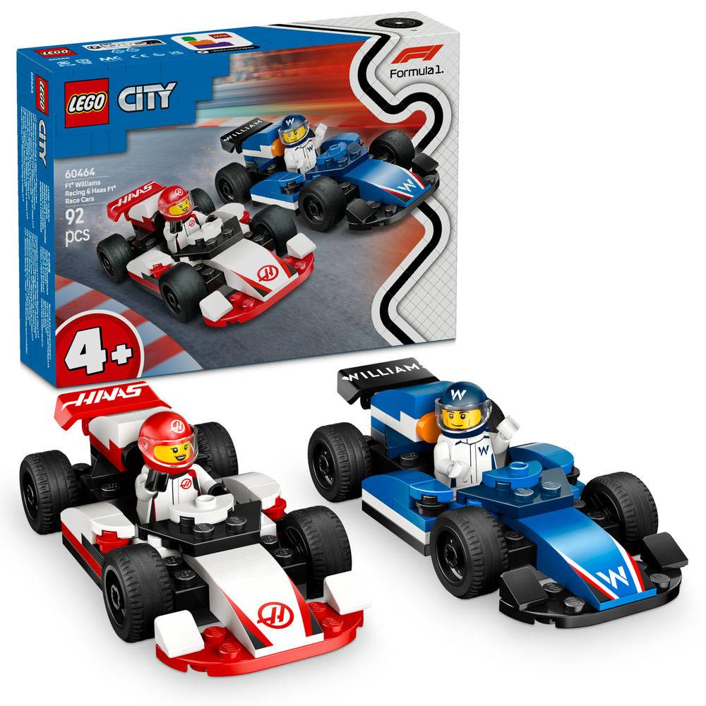 LEGO City Carros de Corrida F1 da Williams Racing e Haas F1 - 60464