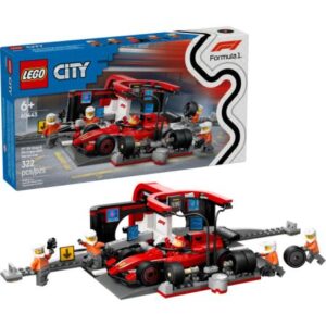 LEGO City Boxe de F1 e Equipa da Boxe com Carro da Ferrari - 60443