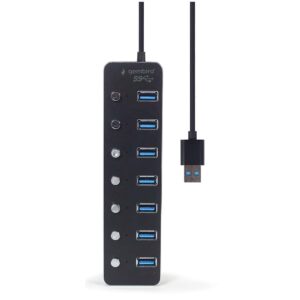 Hub Usb3.0 Gembird com 7 Portas Usb 3.0 Com On/Off Preto - Image 3