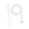 Cabo USB Nanocable / USB Tipo-C Macho - USB Macho/ 480Mbps/ 1m/ Blanco
