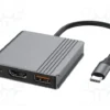 Adaptador Multiportas GEMBIRD USB-C 3 em 1 – USB-A HDMI 4K e USB-C PD 90 W